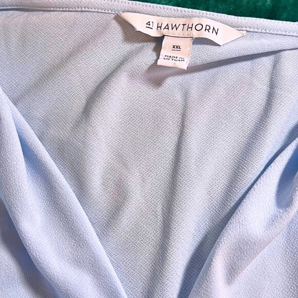 41 Hawthorn Draped Surplice Sleeveless Blouse – Light Blue – XXL - Picture 3 of 4